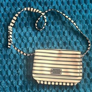 Kate Spade Black and White Crossbody Bag with Stripes